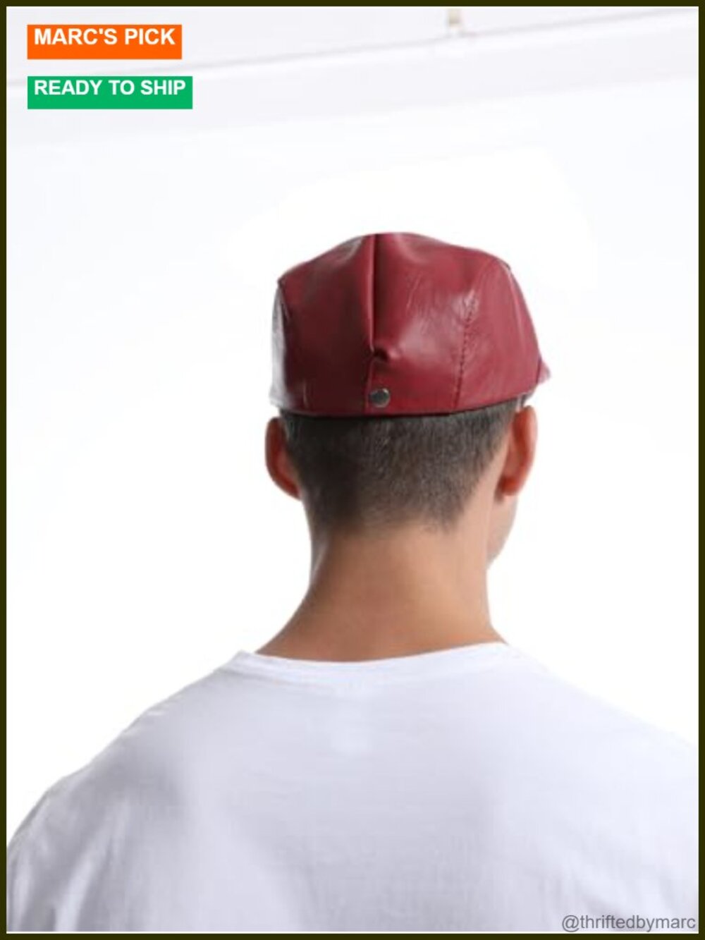 Faux Leather PU Newsboy Cap Driving Fishing Golf Beret Cabbie - Picture 4 of 6